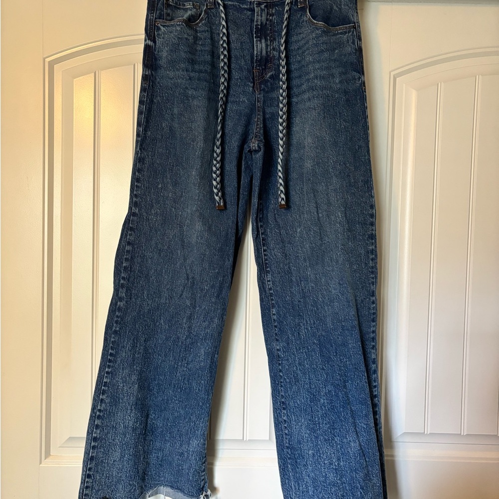 Kensie Jeans Retro Luxe Strech High-Rise Braided Belt Flare Leg Jeans